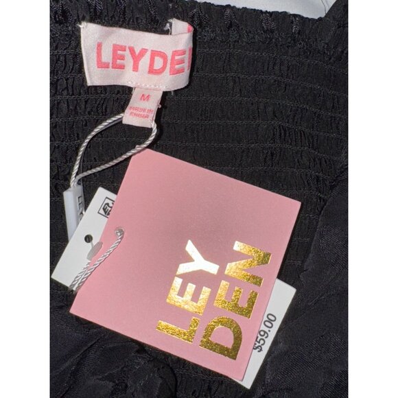 Leyden Black Textured Long Sleeve Cropped Top Medium - Picture 2 of 9